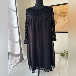 A.U.W. Black midi dress with lace